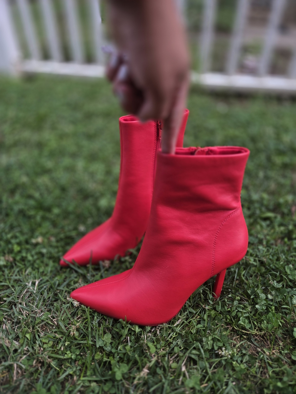 Steve Madden Red Pointed-Toe Stiletto Ankle Booties